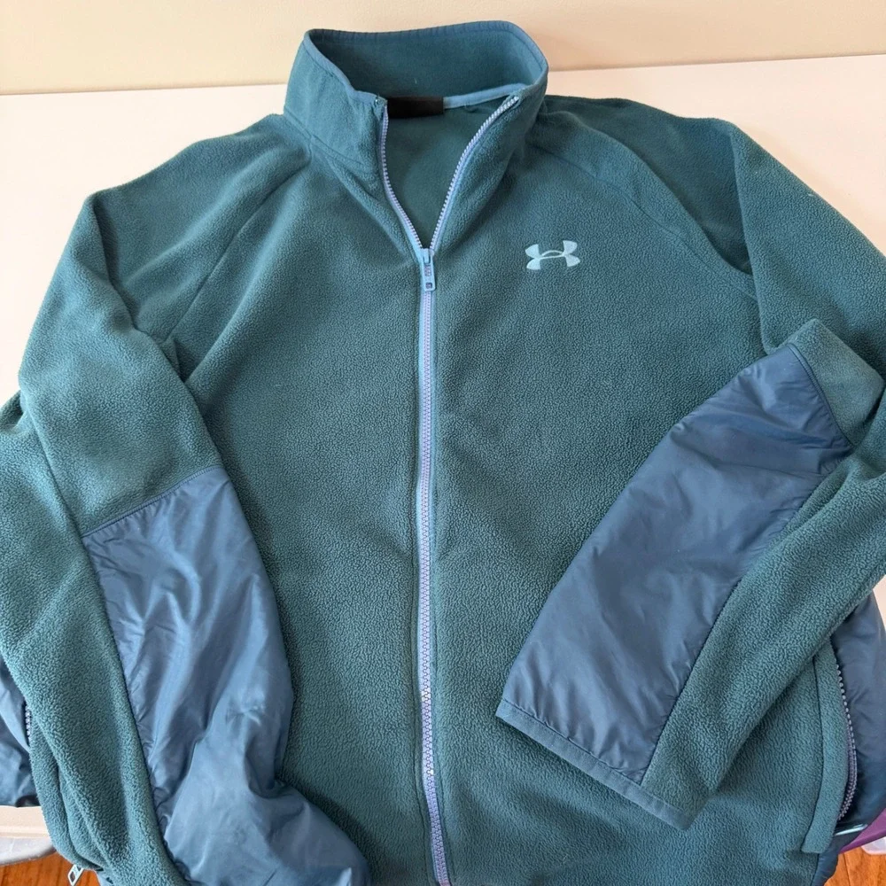 Under Armour Polartec Fleece Full Zip Jacket Mens Large Logo Gorpcore Sporty